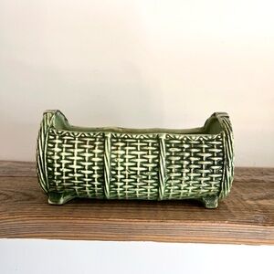 Vintage McCoy Pottery Basket Weave Planter